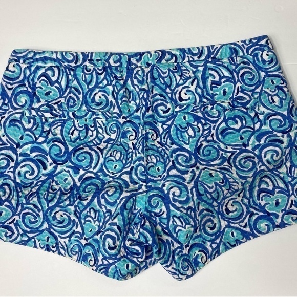 Lilly Pulitzer WOMENS  Shorts Flat Front Side Zip Size 2 Navy White Swirl - Picture 9 of 11